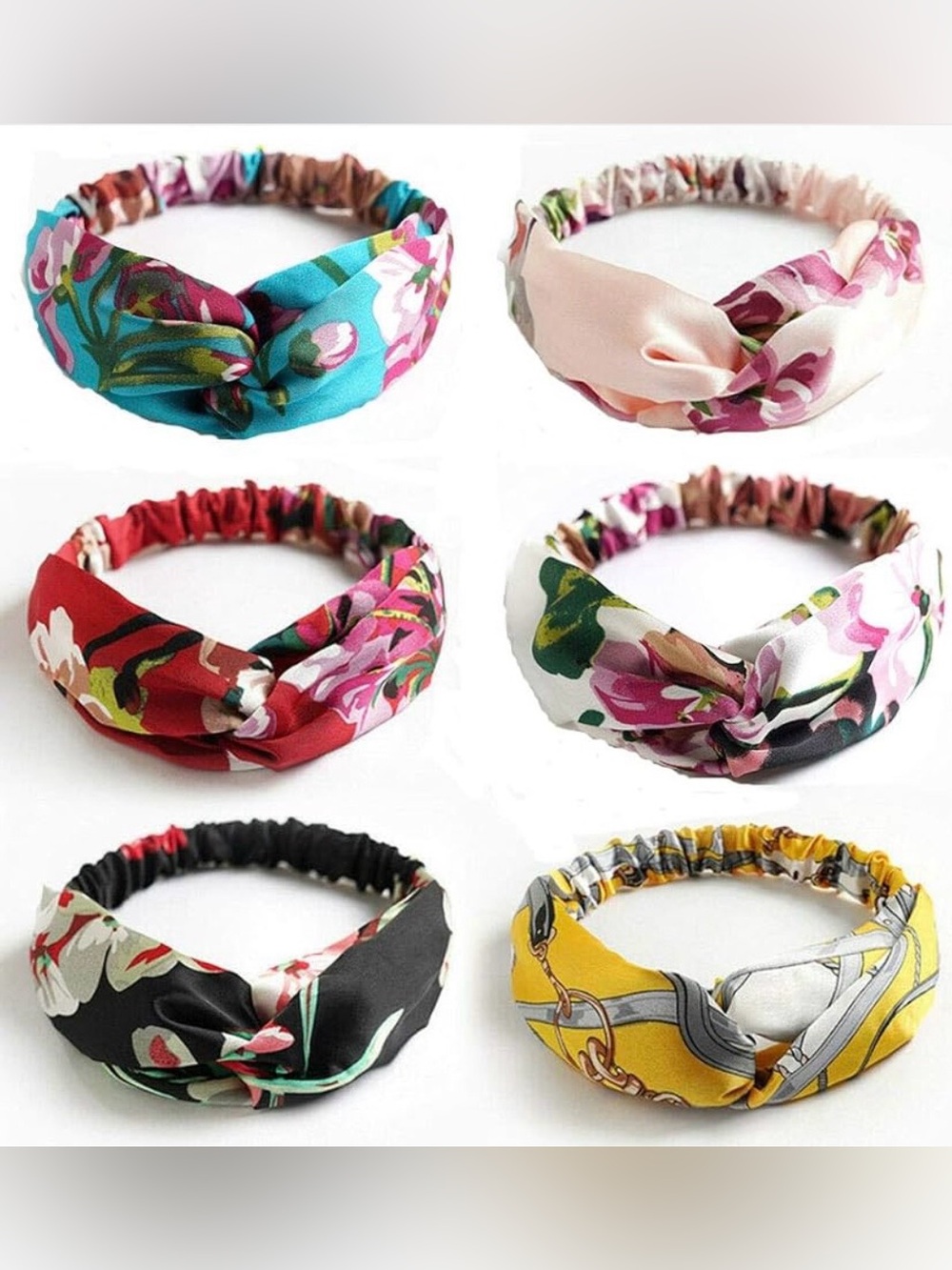 Boho Headband Silky Hairband Vintage Floral — Pick One